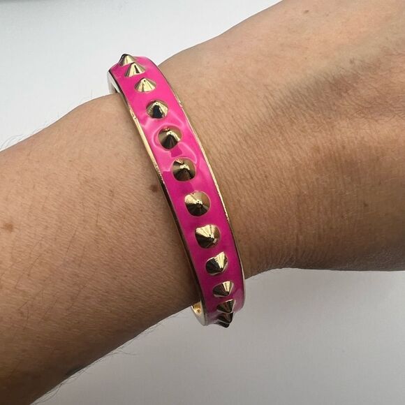 Pink and Gold Studded Bangle - Picture 2 of 4